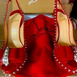 Red Lady Clou Sling back. Never worn 100% Authentic